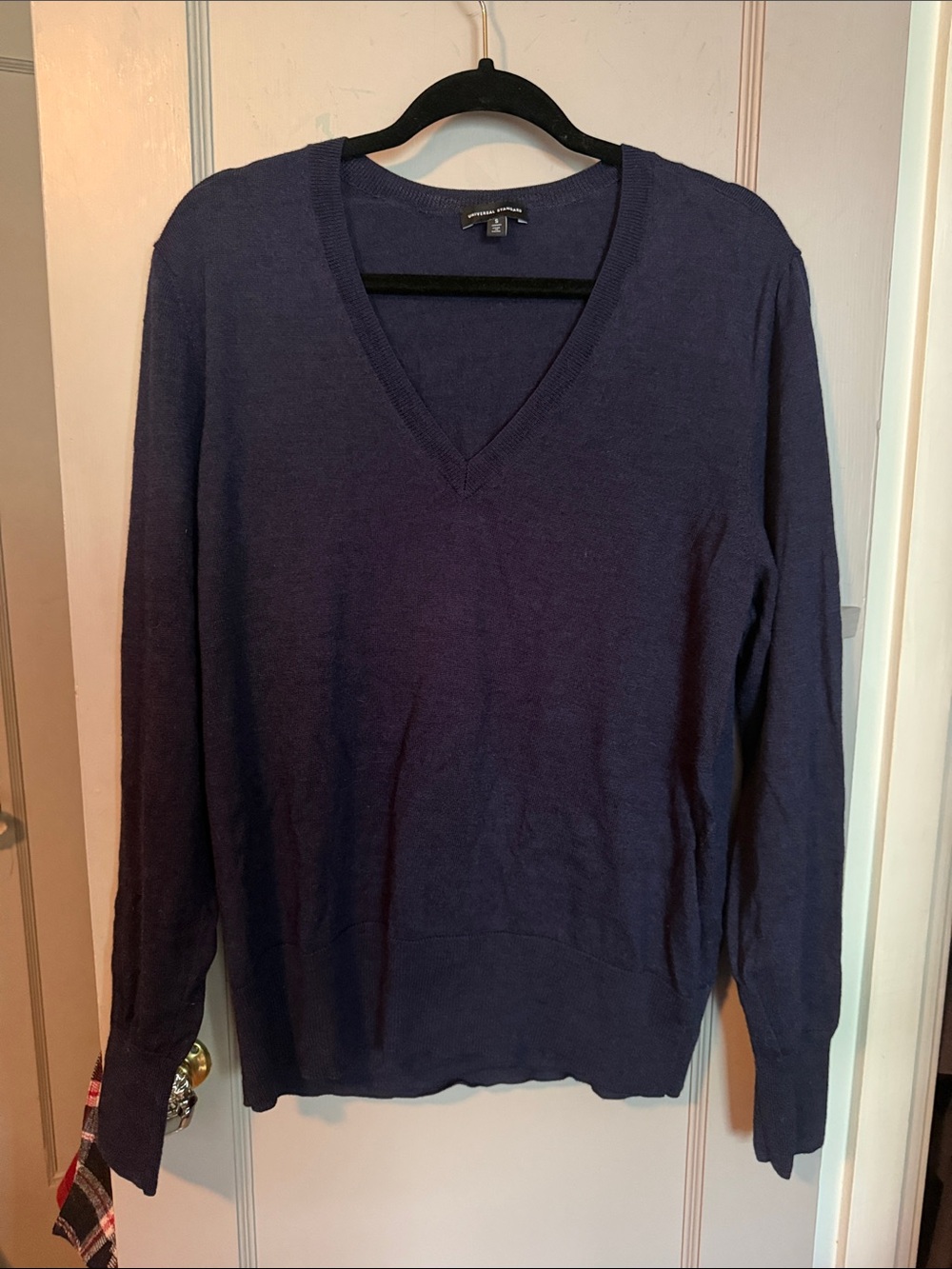 Universal Standard Deep Navy V-Neck Merino Sweater size Small / 14-16